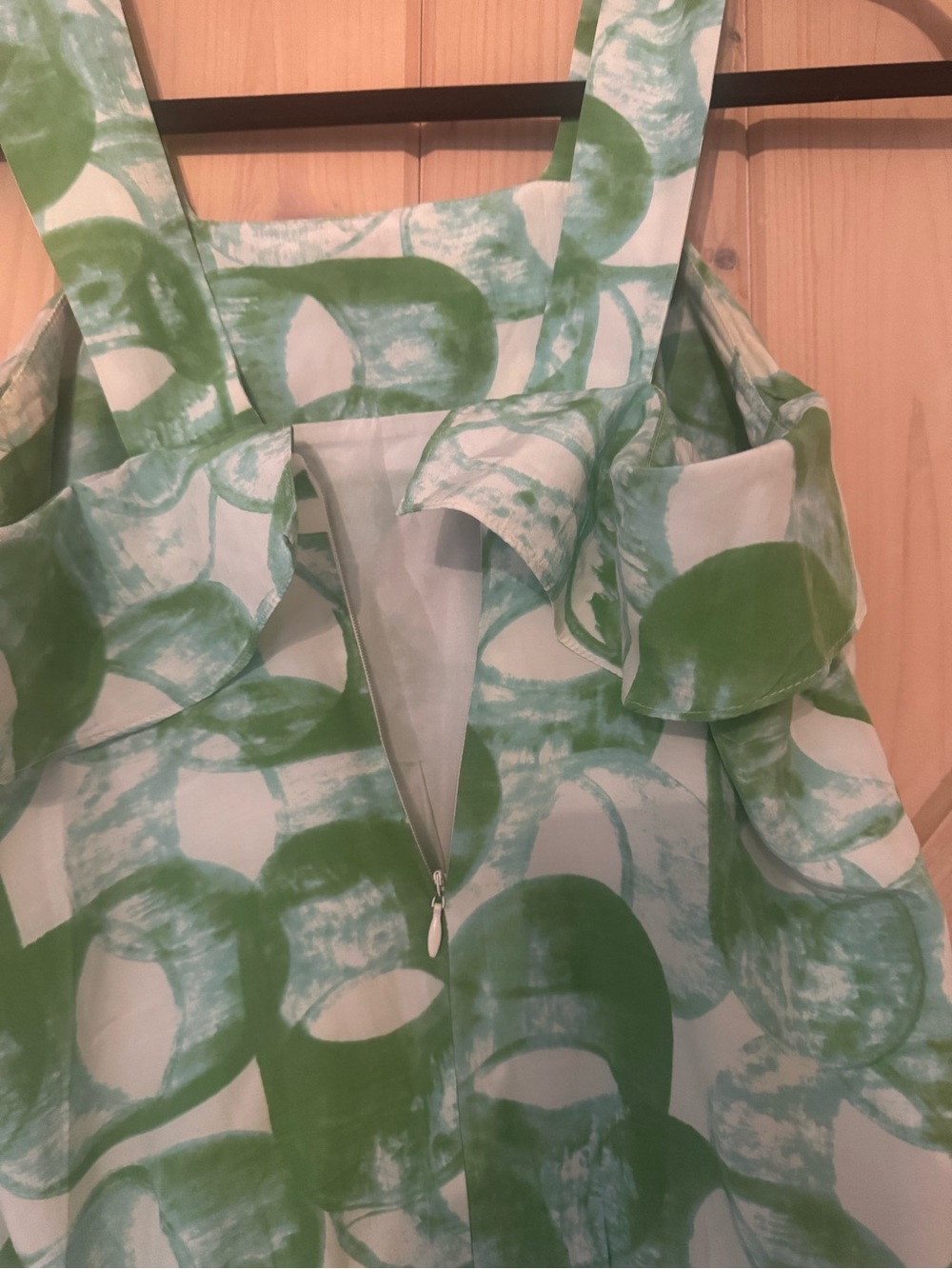 Green Print Ruffle Sundress - Picture 7 of 7